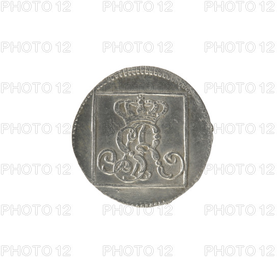 Silver crown groschen, Sylm, Frederick William (fl. 1765–1767); Stanislaw August Poniatowski (King of Poland; 1764–1795; 1732–1798). Obv.: In a square frame, under a crown, a tied monogram composed of the letters SAR, pearl border. Rev.: In a square frame, an inscription in five lines: 320/EX/MARCA/PURA.COL/1766; square sides: 1.GR./R.POL./MDL/FS; pearl border. 1766. Polish–Lithuanian Commonwealth (1569–1795). Warsaw, Poland. Coin; diameter 20.2 mm and 20.7 mm; weight 1.89 g. Monograms, tied monograms, royal monograms, inscriptions, crown coin.