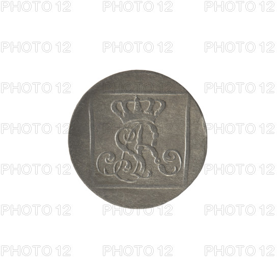 silver crown grosz, Stanislaw August Poniatowski (King of Poland; 1764–1795), Sylm, Frederick William (fl. 1765–1767), Stanislaw August Poniatowski (King of Poland; 1732–1798), Polish coins, tied monograms, monograms, royal monograms, inscriptions, Crown coins, Obv.: In a square frame, under a crown, a tied monogram composed of the letters SAR, pearl border. Rev.: In a square frame, an inscription in five lines: 320/, X/MARCA/PURA.COL./1767., on the sides of the square: 1.GR./R.POL./MDL/FS, 1767. Polish-Lithuanian Commonwealth (1569–1795), Warsaw, Poland. coin: dia. 20.2 mm, dia. 20.4 mm; weight 1.41 g.
