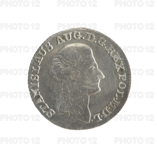 Gold crown coin of Stanislaw August Poniatowski (King of Poland; 1764–1795). Obverse: head of Stanislaw August, inscription around rim 'STANISLAUS AUG. D. G. REX POL. MDL', pearl border. Reverse: under a crown, five-field coat of arms with the coats of arms of Poland (eagle), Lithuania (Pogon), and the Poniatowski family (Ciolek); date shown as 1794 (inscribed as 17–94), letters 'MV' and '4.GR.' at bottom, around inscription divided by a crown: '83½ EX MARCA-PURA COLON:', pearl border, diagonally fluted edge. Coin, 1794, Polish–Lithuanian Commonwealth; diameter ~26.3–26.7 mm; weight 5.27 g.