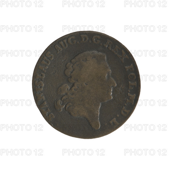 Gold crown — forgery. Maker: Sylm, Frederick William (fl. 1765–1767) (for the original). Original depicted: Stanislaw August Poniatowski (King of Poland; 1764–1795). Type: Polish coin, crown coin. Subjects/iconography: portrait of ruler; multi-field coats of arms; coats of arms under a crown; coat of arms of Poniatowski (Ciolek). Obverse: Head of Stanislaw August, inscription around rim: STANISLAUS AUG.DGREX POL.MDL. Reverse: Under a crown, in a wreath, a round five-field coat of arms with coats of arms of Poland (Eagle), Lithuania (Pogon) and the Poniatowski family (Ciolek); below the letters FS and 4.GR; around the inscription divided by a crown: LXXX.EX.MARCA-PURA.COL:1767. Date (original): 1767–1795. Place (original): Polish–Lithuanian Commonwealth; Warsaw, Poland. Object: coin. Dimensions: diameter approx. 25.7–25.8 mm; weight 5.07 g.