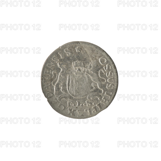 Obv.: Under the crown, a tied monogram composed of the letters SAR, on the sides: 17 - 66, pearl border. Rev.: Gdansk coat of arms supported by two lions, below signature: FLS, around an inscription beginning with a star ., OSSVS TRIPLEX, DANENSIS, pearl border, 1766. Gdansk Trojan, Stanislaw August Poniatowski (King of Poland; 1764–1795), Stüber; Frederick Louis (fl. 1763/1766–1767), monograms, royal monograms, tied monograms, Stanislaw August Poniatowski (King of Poland; 1732–1798), coats of arms, city coats of arms, Gdansk (coat of arms), city coin. Polish–Lithuanian Commonwealth (1569–1795), Gdansk, Poland. Coin: diameter 19.3–19.7 mm, weight 1.29 g.