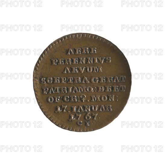 historical trio, Stanislaw August Poniatowski (King of Poland ; 1764-1795), Konstanty Jablonowski - inspector, (1767), Polish coins, Stanislaw August Poniatowski (King of Poland ; 1732-1798), Stanislaw August Poniatowski (King of Poland ; 1732-1798) - iconography, portraits of rulers, commemorative coins, inscriptions, Obv.: Head of Stanislaw August turned to the right, around the inscription divided at the bottom: STANISLAUS AUG: D:G:REX POL:M:D:L:-, pearl border. Rv.: Inscription in eight lines: AERE/PERENNIVS/AEVUM/SCEPTRA GERAT/PATRIAMQ:BEET/OF:CR:?.MON:/17.IANUAR./1767., below the CI signature, pearl border, decorative edge, 1767, Polish-Lithuanian Commonwealth (1569-1795), Kraków, Poland, coin (commemorative), coin: dia. 28.3 mm, dia. 28.7 mm, weight 12.39 g