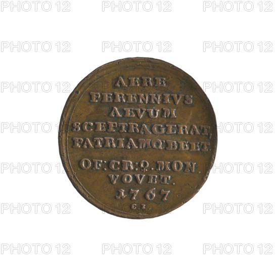 historical trio, Stanislaw August Poniatowski (King of Poland; 1764–1795), Konstanty Jablonowski - inspector, (1767), Polish coins, Stanislaw August Poniatowski (King of Poland; 1732–1798), Stanislaw August Poniatowski (King of Poland; 1732–1798) - iconography, portraits of rulers, commemorative coin, inscriptions, Obv.: Head of Stanislaw August turned right, around the inscription divided at the bottom: STANISLAUS AUG. D.G.REX POL.MDL -, continuous border. Rev.: Inscription in eight lines: AERE/PERENNIVS/AEVUM/SCEPTRAGERAT./PATRIAMQ.BEET./OF:CR:?.MON./VOVET./1767, below CI signature, continuous border, decorative edge, 1767, Polish–Lithuanian Commonwealth (1569–1795), Kraków, Poland, coin (commemorative), diameter 27.4 mm, diameter 27.8 mm, weight 12.83 g