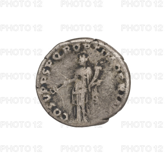Denarius, Trajan (53–117; Roman emperor 98–117). Obverse: head of Trajan in laurel wreath facing right; rim inscription: IMP TRAIANO AVG GER DAC PM TR P. Reverse: Felicitas (personification) standing left, dressed in a long robe with draperies, holding a caduceus in her right hand and a cornucopia in her left; rim inscription: COS VPPSPQR OPTIMO PRINC. Date: 103–111. Roman Empire (27 BC–476), Rome. Coin; weight 3.15 g.