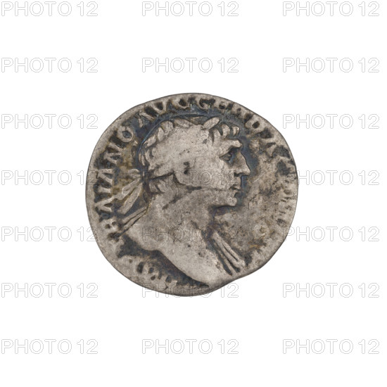 Denarius, Trajan (53–117; Roman emperor 98–117). Obverse: head of Trajan with laurel wreath facing right; rim inscription IMP TRAIANO AVG GER DAC. Reverse: Felicitas (personification) standing left, wearing a long robe with draperies, holding a caduceus in her right hand and a horn of plenty in her left; rim inscription COS VP P SPQR OPT. Date: 103–111. Roman Empire (27 BC–476), Rome. Coin; weight 3.20 g.