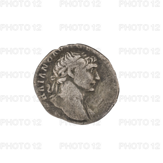 Denarius, Trajan (53–117; Roman emperor 98–117). Obverse: head of Trajan in laurel wreath facing right; rim inscription: IMP TRAIANO A. Reverse: Felicitas standing left, dressed in a long robe with draperies, a caduceus in her right hand held down, a cornucopia in her left; rim inscription: COS VP P SPQR OPTIMO PRINC. Date: 103–111. Roman Empire (27 BC–476), Rome. Coin; weight 2.45 g.