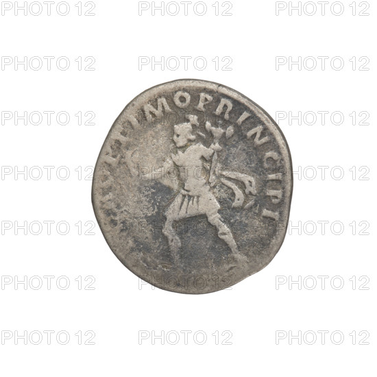 Denarius, Trajan (53–117; Roman emperor 98–117). Obverse: head of Trajan facing right, wearing a laurel wreath; rim inscription: IMP TRAIANO AVG GER DAC PM TR. Reverse: Mars striding left in military dress, wearing a helmet, holding a statuette of Victoria in his right hand and a trophy in his left; rim inscription: COS VP P SPQR OPTIMO PRINC. Date: 103–111. Roman Empire (27 BC–476), Rome. Coin, weight 3.25 g.