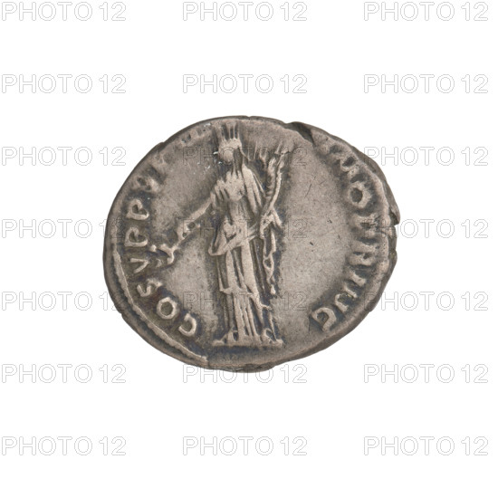 Denarius, Trajan (53–117; Roman emperor 98–117). Obverse: head of Trajan right, decorated with a laurel wreath; rim inscription: IMP TRAIANO AVG GER DAC PM TR. Reverse: Felicitas (personification), standing left in a long robe with draperies, holding a caduceus in her right hand and a cornucopia in her left; rim inscription: COS VPP SPQR OPTIMO PRINCIPI. Date: 103–111. Roman Empire (27 BC–476). Coin, weight 3.10 g.