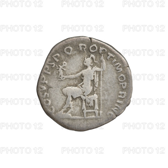 Denarius, Trajan (53–117; Roman emperor 98–117). Obverse: head of Trajan facing right, laurel-wreathed; rim inscription IMP TRAIANO AVG GER DAC PM TR. Reverse: Roma seated left, in military attire with helmet, holding Victoria in her outstretched right hand and a spear vertically in her left; rim inscription COS VP P SPQR OPTIMO PRINC. Date: 103–111. Roman Empire (27 BC–476). Rome. Coin. Weight: 3.07 g.