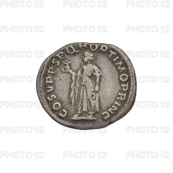 Denarius, Trajan (53–117; Roman emperor 98–117). Obverse: head of Trajan right, laurel-wreathed; rim inscription: IMP TRAIANO AVG GER DAC PM TRP. Reverse: Spes (personification), standing left, wearing a long robe with draperies, holding a flower in her right outstretched hand and slightly raising/supporting her robe with her left hand; rim inscription: COS VPPSPQR OPTIMO PRINC. Date: 103–111. Roman Empire (27 BC–476), Rome. Coin, weight 2.90 g.