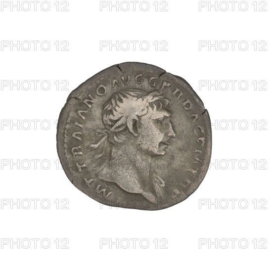 Denarius, Trajan (53–117; Roman emperor 98–117). Obverse: head of Trajan right, laurel-wreathed; rim inscription IMP TRAIANO AVG GER DAC PM TRP. Reverse: Spes (personification), standing left in a long robe with draperies, holding a flower in her right outstretched hand and slightly raising/supporting her robe with her left; rim inscription COS VP P SPQR OPTIMO PRINC. Date: 103–111. Roman Empire (27 BC–476), Rome. Coin; weight 2.95 g.