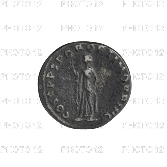 Denarius, Trajan (53–117; Roman emperor 98–117). Obverse: head of Trajan right, decorated with a laurel wreath; rim inscription IMP TRAIANO AVG GER DAC PM TRP. Reverse: Spes (personification), standing left, wearing a long robe with draperies, holding a flower in her right outstretched hand, slightly raising/supporting her robe with her left hand; rim inscription COS VP P SPQR OPTIMO PRINC. Date: 103–111. Roman Empire (27 BC–476), Rome. Coin; weight 3.08 g.