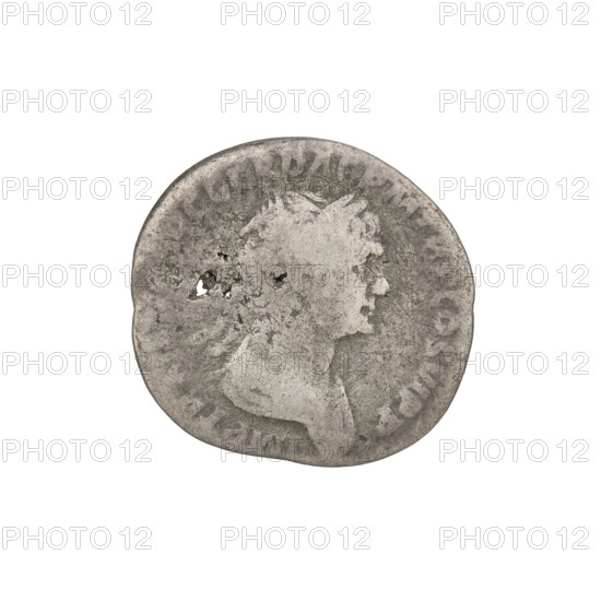 Denarius, Trajan (53–117; Roman emperor 98–117). Obverse: head of Trajan in laurel wreath facing right; rim inscription: IMP CAES NER TRAIANO OPTIMO AVG GERM DAC PM TRP COS VI PP. Reverse: Mars, striding right, completely naked, cloak on shoulders, helmet on head, spear in right hand, trophy in left hand resting on left shoulder; rim inscription: SPQR OPTIMO PRINCIPI. Date: 112–117. Roman Empire (27 BC–476), Rome. Coin; weight 2.42 g.