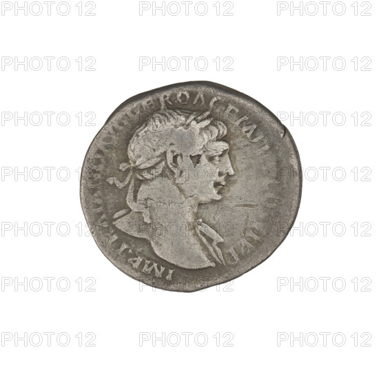 Denarius, Trajan (53–117; Roman emperor 98–117). Obverse: head of Trajan in laurel wreath facing right; rim inscription: IMP TRAIANO OPTIMO AVG GER DAC PM TRP COS VI PP. Reverse: Vesta seated left, wearing a long robe, holding a palladium in her outstretched right hand and a scepter in her left; rim inscription: SPQR OPTIMO PRINCIPI. Legend/episode: VESTA. Date: 112–117. Roman coin; weight 2.93 g.