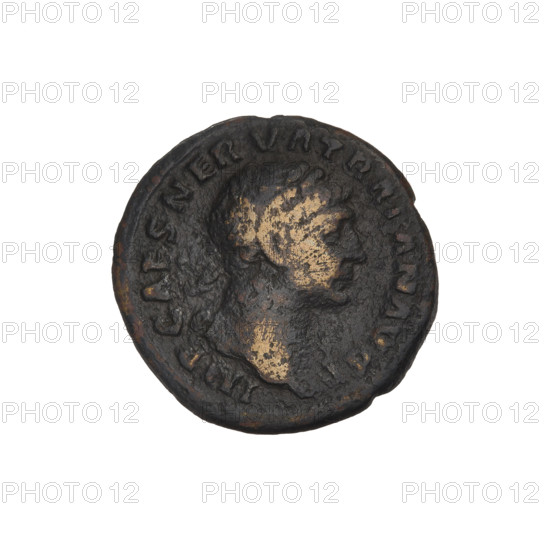 Quarter, Trajan (53–117; Roman emperor 98–117); Obverse: head of Trajan right in laurel wreath; rim inscription: IMP CAES NERVA TRAIAN AVG. Reverse: table decorated with panels, on top an urn decorated with a palm and a laurel wreath; mark SC. Date: 114–117. Rome, Roman Empire (27 BC–476). Coin; weight 3.59 g.