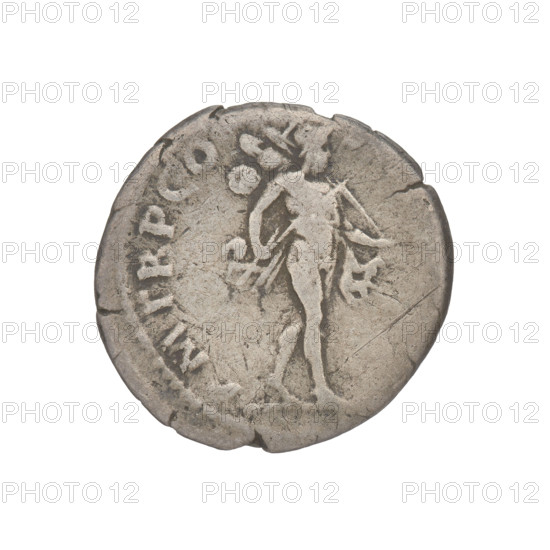 Denarius, Trajan (53–117; Roman emperor 98–117). Obverse: head of Trajan in a laurel wreath facing right; rim inscription: ER TRAIANO OPTIMO AV. Reverse: Mars walking right, completely naked, cloak on shoulders, helmet on head, spear in right hand, trophy in left hand resting on left shoulder; rim inscription: PM TRP CO. Date: 112–117. Roman Empire (27 BC–476). Rome. Coin; weight 2.95 g.