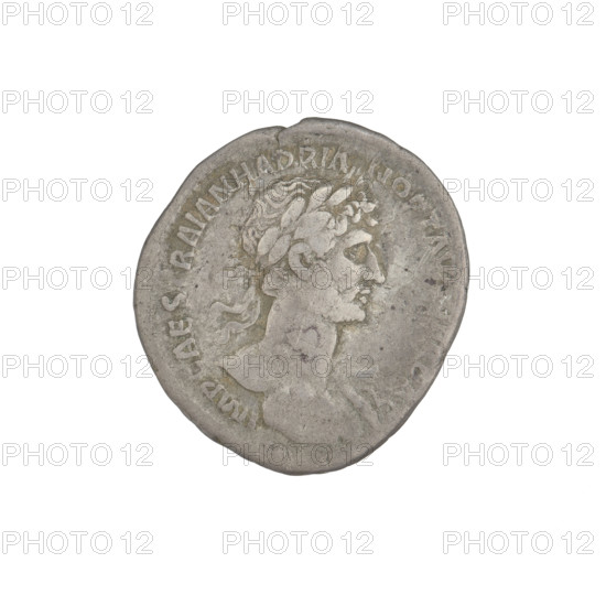 Denarius, Hadrian (76–138; Roman emperor 117–138). Obverse: head of Hadrian right, laurel wreath in hair; rim inscription: IMP CAES TRAIAN HADRIANO AVG DIVI TRA. Reverse: Iustitia seated on a throne left, wearing a long robe with draperies, holding a patera in her right hand and a caduceus in her left; rim inscription: PARTHICO DIVI NER NEP PM TR P COS. Section inscription: IVSTITIA. Date: 117. Place: Rome, Roman Empire (27 BC–476). Medium: coin. Weight: 3.18 g.
