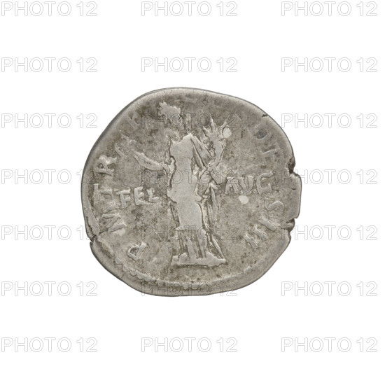 Denarius, Hadrian (76–138; Roman emperor 117–138). Obverse: Hadrian's head right, laurel wreath; rim inscription IMP CAESAR TRAIAN HADRIANVS AVG. Reverse: Felicitas (personification) standing left, wearing a long robe with draperies, holding a caduceus in her right hand and a cornucopia in her left; rim inscription PM TR P COS DES III; on both sides of the figure inscription FEL AVG. Date: 118; Place: Rome, Roman Empire (27 BC–476). Medium: coin. Weight: 2.87 g.