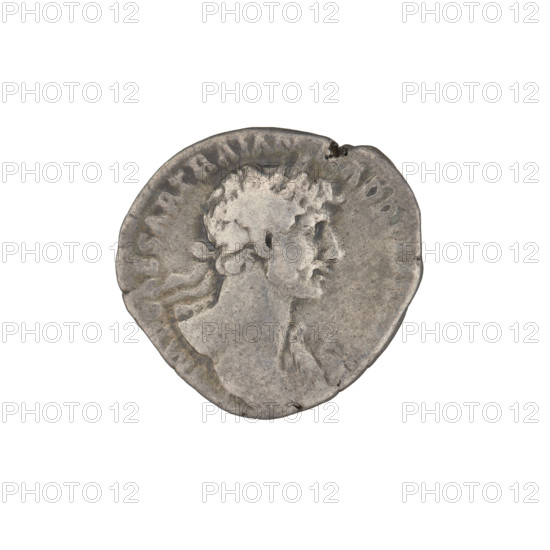 Denarius, Hadrian (76–138; Roman emperor 117–138). Obverse: Hadrian's head to the right, laurel wreath in hair; rim inscription: IMP CAESAR TRAIAN HADRIANVS AVG. Reverse: Fortuna seated on a throne to the left, wearing a long robe with draperies, holding a ship's rudder in her right hand and a cornucopia in her left; rim inscription: PM TR P COS II; inset inscription: FORT RED. Dated 118. Rome, Roman Empire (27 BC–476). Coin; weight 3.20 g.