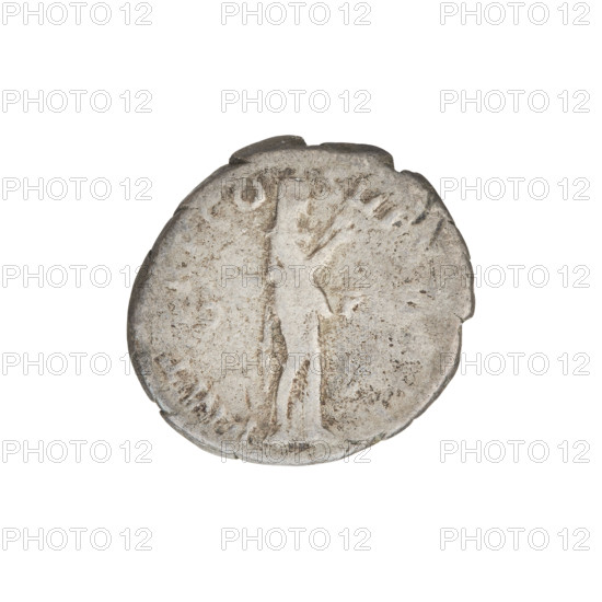 Denarius of Hadrian (76–138; Roman emperor 117–138). Obverse: bust of Hadrian right, laurel wreath in hair; rim inscription IMP CAESAR TRAIAN HADRIANVS AVG. Reverse: Pietas standing right, wearing a long robe with draperies, raising both hands; rim inscription PM TRP COS DES III with VOT PVB on either side. Date: 118, Rome, Roman Empire (27 BC–476). Coin; weight 2.90 g.