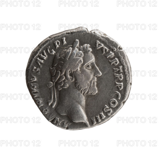 Denarius, Antoninus Pius (86–161; Roman emperor 138–161), issuer: Antoninus Pius; obverse: head of Antoninus Pius in a laurel wreath facing right, inscription ANTONINVS AVG PI - VS PP TR P COS III; reverse: Aequitas (personification) standing left, holding scales in his outstretched right hand and a long staff (pertica) in his left, inscription AE - QVI - TAS AVG; dated 140–144; Roman Empire; minted in Rome; coin; diameter 17.0–18.0 mm; weight 3.28 g; axis 195°.