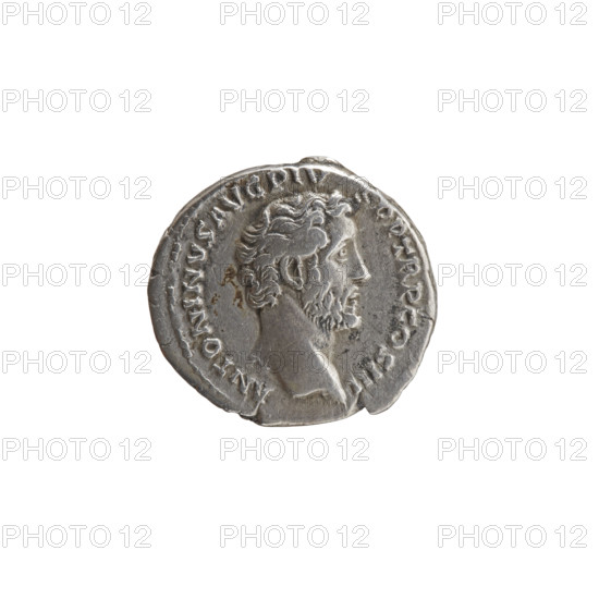 Denarius of Antoninus Pius (86–161; Roman emperor 138–161), issuer Antoninus Pius; obverse: head of Antoninus Pius uncovered to the right, inscription ANTONINVS AVG PIV - S PP TR P COS III; reverse: Aequitas (personification) standing left, holding scales in her outstretched right hand and a long staff (pertica) in her left, inscription AE - QVIT - AS AVG; 140–144 CE, Roman Empire; Rome; coin; diameter 16.0–18.0 mm; weight 3.54 g; axis 0°.