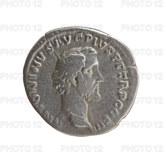 Denarius, Antoninus Pius (86–161; Roman Emperor 138–161), issuer. Obverse: Head of Antoninus Pius uncovered to the right; inscription ANTONINVS AVG PIVS PP TR P COS III. Reverse: Apollo standing frontally, head turned left, holding a patera in his outstretched right hand and a lyre in his left; inscription APOLLINI AVGVSTO. Date: 140–144. Place: Rome, Roman Empire. Medium: coin. Diameter: 17.0–19.0 mm. Weight: 3.51 g. Axis: 180°.