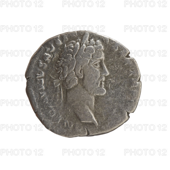 Denarius of Antoninus Pius (86–161; Roman emperor 138–161). Obverse: Head of Antoninus Pius in a laurel wreath facing right, legend ANTONINVS AVG P — VS PP TR P. Reverse: Clementia standing left, holding a patera in her outstretched right hand and a long scepter in her left, legend CLEMEN — IA AVG. Date: 140–144. Roman Empire, Rome. Coin; diameter 17.5–18.0 mm, weight 3.00 g, axis 180°.