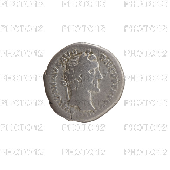 Denarius of Antoninus Pius (86–161; Roman Emperor 138–161), issuer: Antoninus Pius — obverse: head of Antoninus Pius in a laurel wreath facing right, legend 'ANTONINVS AVG - PIVS PP TR P'; reverse: Clementia (personification) standing left, holding a patera in her outstretched right hand and a long scepter in her left, legend 'CLEMENTIA AV' (legend appears split), iconography includes scepters, paterae, and personifications; dated 140–144; Roman Empire, minted in Rome; coin; diameter 17.0–18.0 mm; weight 3.02 g; axis 180°.