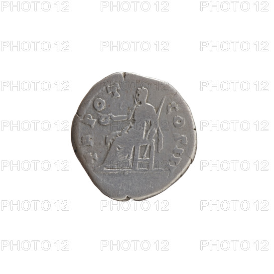 Denarius of Antoninus Pius (86–161; Roman emperor 138–161). Obverse: Head of Antoninus Pius in a laurel wreath facing right, inscription ANTONINVS · AVG · PIVS · PP. Reverse: Clementia seated left, holding a patera in her outstretched right hand and a long scepter in her left, inscription TR · POT · COS · III. Date: 140–144. Roman Empire, Rome. Coin; diameter 16.5–17.5 mm, weight 2.82 g, axis 180°.