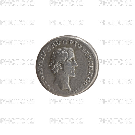 Denarius of Antoninus Pius (86–161; Roman emperor 138–161), c. 140–144. Obverse: Head of Antoninus Pius uncovered to the right, legend ANTONINVS AVG PIVS P P TR P COS III. Reverse: Genius of the Roman People standing frontally, head turned right, holding a long scepter in his right hand and a cornucopia in his left, legend GENIVS • POP • ROMANI. Roman Empire (27 BC–476), Rome. Coin; silver denarius; diameter 16.5–17.0 mm; weight 3.76 g; axis 180°.