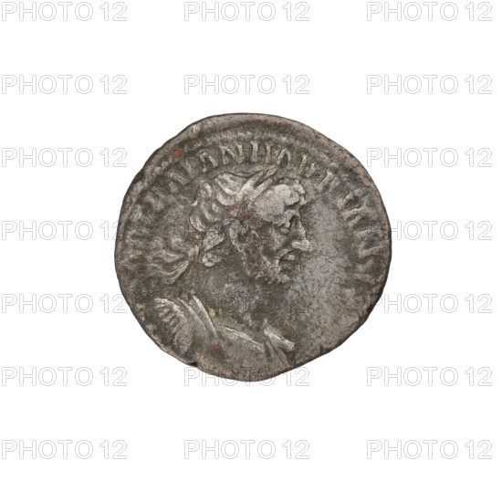 Denarius of Hadrian (76–138; Roman emperor 117–138). Obverse: bust of Hadrian right, laurel-wreathed; rim inscription IMPCAESARTRAIANHADRIAN. Reverse: Fortuna seated left, wearing a long robe with draperies, holding a ship's rudder in her right hand and a cornucopia in her left; rim inscription PM TR P COS III. Date: 119–122. Rome, Roman Empire (27 BC–476). Coin; weight 2.90 g.