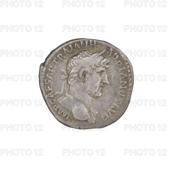 Denarius, Hadrian (76–138; Roman emperor 117–138). Obverse: bust of Hadrian right, laurel wreath in hair; rim inscription IMPCAESARTRAIANHADRIANVS. Reverse: Hadrian seated left on a platform; a man sits in front of him giving orders to a citizen who stands to the right of the platform; Liberalitas sits behind Hadrian holding a tessera. Rim inscription PM TR P COS III; legend in the scene LIBERALAVG III. Date: 119–122. Rome, Roman Empire (27 BC–476). Silver coin; weight 3.35 g.