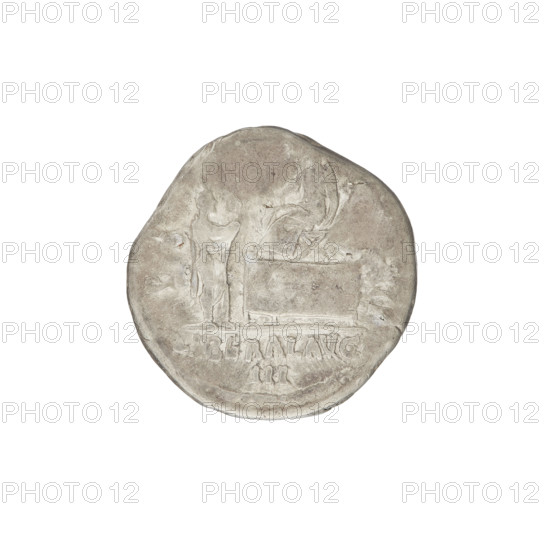 Denarius; Hadrian (76–138; Roman emperor 117–138). Obverse: bust of Hadrian facing right, laurel wreath in hair; rim inscription: TRAIANHADRIANVSAVG. Reverse: Liberalitas seated left on a platform, holding a tessera in his right hand, a citizen (or Hadrian) standing in front of the platform; rim inscription: S III; legend in field: LIBERALAVG. Date: 119–122. Place: Rome, Roman Empire. Medium: coin. Weight: 3.05 g.