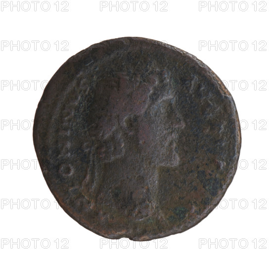Antoninus Pius (86–161; Roman emperor 138–161), issuer. Obverse: head of the emperor in a laurel wreath facing right, legend ANTONINVS · AVG · PIV. Reverse: Spes walking left, holding a flower in her right hand and lifting the hem of her robe with her left, legend TR POT · COS III · in · SC. Date: 140–144. Roman Empire (27 BC–476), minted in Rome. Coin; diameter 26.5–27.0 mm, weight 8.40 g, axis 345°.