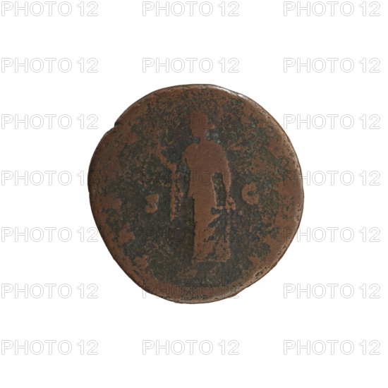 Antoninus Pius (86–161; Roman emperor 138–161), issuer; iconography: head of the emperor in a laurel wreath; flower (attribute); Spes (personification). Obverse: Head of Antoninus Pius in a laurel wreath facing right, legend ANTONINVS·AV,IVS·PP. Reverse: Spes walking left, holding a flower in her right hand, lifting the hem of her robe with her left, legend TR P·III, in SC. Date: 140–144. Culture/place: Roman Empire, Rome. Object: coin; diameter 26.5–27.0 mm; weight 9.60 g; axis 180°.