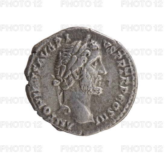 Denarius of Antoninus Pius (reigned 138–161). Obverse: head of Antoninus Pius in a laurel wreath facing right, inscription ANTONINVS AVG PIVS PP TR P COS III. Reverse: Victoria standing left, holding a wreath in her right hand and a palm branch in her left, inscription IMPERATOR II. Dated 143–144. Roman Empire, Rome. Coin; diameter 16.5–17.5 mm, weight 2.58 g, axis 195°.