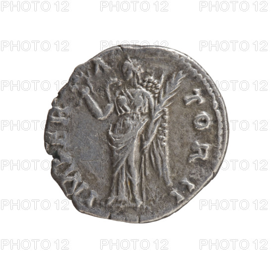 Denarius, Antoninus Pius (86–161; Roman emperor 138–161), issuer: Antoninus Pius. Obverse: Head of Antoninus Pius in a laurel wreath facing right, inscription ANTONINVS AVG PIVS PP TR P COS III. Reverse: Victoria standing left, holding a wreath in her right hand and a palm branch in her left, inscription IMPERATOR II. Date: 143–144. Place: Rome, Roman Empire. Object type: coin (denarius). Diameter: 16.5–17.5 mm. Weight: 2.58 g. Axis: 195 degrees.