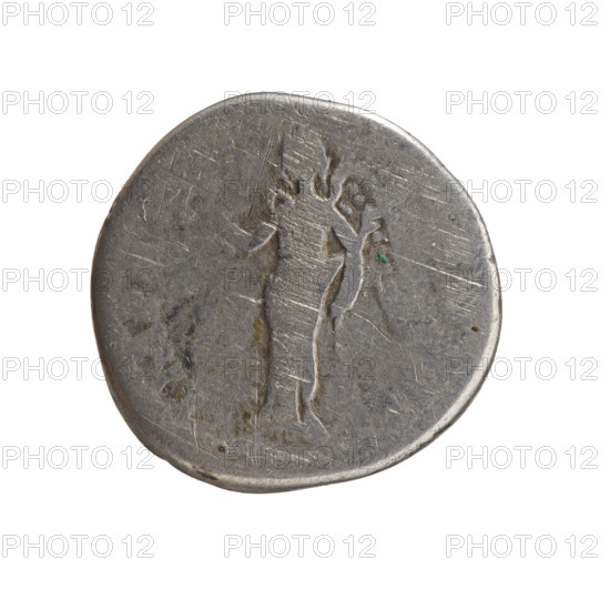 Denarius, Antoninus Pius (86–161; Roman Emperor 138–161), issuer: Antoninus Pius. Obverse: head of Antoninus Pius in a laurel wreath facing right, inscription TONINVS AVG PIVS PP. Reverse: Victoria standing left, holding a wreath in her right hand and a palm branch in her left, inscription IMPERATOR II. Date: 143–144. Roman Empire, Rome. Coin; diameter 17.0 mm; weight 3.38 g; axis 210°.
