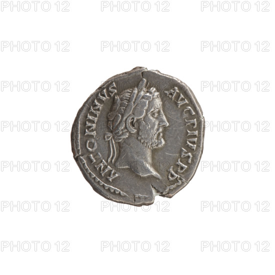 Denarius of Antoninus Pius (86–161; Roman emperor 138–161), c. 145–161. Obverse: Head of Antoninus Pius in a laurel wreath facing right, legend ANTONINVS • AVG • PIVS • PP. Reverse: Aequitas standing left, holding scales in her outstretched right hand and a long staff (pertica) in her left hand, inscription C • OS • IIII. Bronze/coin; diameter 18.5–19.0 mm, weight 3.30 g, axis 15°.