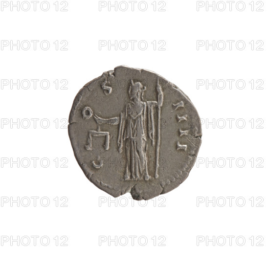 Denarius of Antoninus Pius (86–161; Roman emperor 138–161). Obverse: Head of Antoninus Pius in a laurel wreath facing right, inscription ANTONINVS · AVG · PIVS · PP. Reverse: Aequitas standing left, holding scales in her outstretched right hand and a long staff (pertica) in her left, inscription C · OS · IIII. Date: 145–161. Roman Empire, Rome. Coin. Diameter 18.5–19.0 mm; weight 3.30 g; axis 15°.