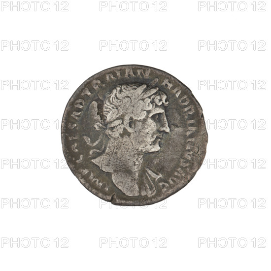 Denarius, Hadrian (76–138; Roman emperor 117–138). Obverse: bust of Hadrian with laurel wreath facing right; rim inscription 'IMP CAESAR TRAIAN HADRIANVS AVG.' Reverse: Pietas (personification) stands upright wearing a long dress, both arms raised; rim inscription 'PM TR P COS III.' Date: 119–122. Rome, Roman Empire (27 BC–476). Coin; weight 2.85 g.