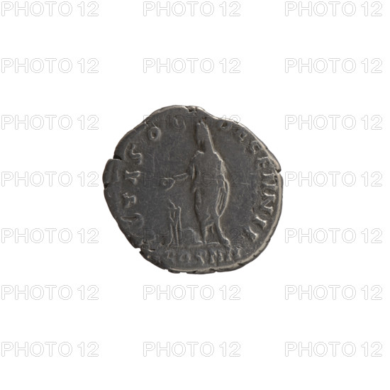 Denarius of Antoninus Pius (86–161; Roman emperor 138–161). Obverse: head of the emperor with a laurel wreath, legend ANT NINVS – AVG PIVS PP, facing right. Reverse: the emperor in a toga and veil stands left, holding a patera above a tripod (behind which lies a bull) in his right hand and a scroll in his left, legend VOTA SOL – DECENN II; inscribed COS IIII, dated 157–159. Iconography: veiled emperor, tripods, bulls, paterae, scrolls. Roman Empire (27 BC–476), Rome. Coin: diameter 16.5–18.0 mm, weight 3.05 g, axis 180°.