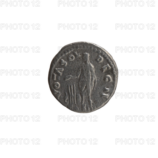 Denarius (forgery) depicting Antoninus Pius (86–161; Roman emperor 138–161). Obverse: head of Antoninus Pius with a laurel wreath facing right, legend ANTONINVS • AVG • PIVS • PP. Reverse: the emperor in a toga and veil stands left, holding a patera above a tripod with a bull lying behind it, and a scroll in his left hand, legend VOTA • SOL • DEC • II. Iconography includes emperor with a veil, laurel-wreathed head, pateras, tripods, bulls, veils, and scrolls. Dating (for the original): 157–159. Roman Empire (27 BC–476). Coin; diameter ~17.0–17.5 mm, weight 2.9 g, axis 15°.