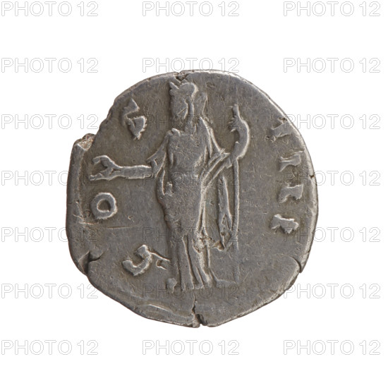 Denarius, Antoninus Pius (86–161; Roman emperor 138–161), issuer: Antoninus Pius — iconography: personifications, scepters, paterae, Concordia. Obverse: Head of Antoninus Pius in a laurel wreath facing right, legend ANTONINVS·AVG·PIVS·PP. Reverse: Concordia standing left, holding a patera in her outstretched right hand and a long scepter in her left, legend C O·S·IIII. Date: 145–161. Culture: Roman Empire (27 BC–476). Place: Rome. Object type: coin (denarius). Measurements: diameter 17.5–18.5 mm, weight 2.65 g, axis 165°.