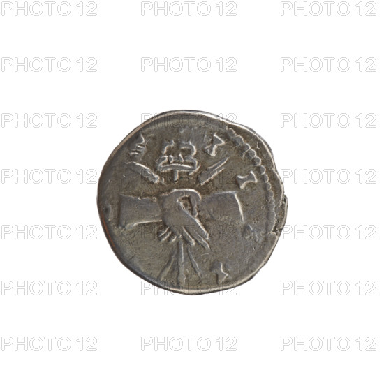 Denarius of Antoninus Pius (86–161; Roman emperor 138–161), c. 145–161. Obverse: Head of Antoninus Pius in a laurel wreath facing right, inscription ANTONINVS · AVG · PIVS · PP. Reverse: Two hands clasped together holding a winged caduceus and ears of corn, inscription O · S · I · III around (iconography: caduceus, ears of corn, hands joined on a caduceus and ears of corn). Roman Empire (27 BC–476), Rome. Coin; diameter 16.5–17.0 mm, weight 2.95 g, axis 345°.
