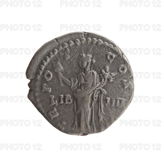Denarius of Antoninus Pius (86–161; Roman emperor 138–161). Obverse: head of Antoninus Pius in a laurel wreath facing right, inscription ANTONINVS · AVG · PIVS · PP. Reverse: Liberalitas standing left, holding an abacus in his right hand and a cornucopia in his left, inscription TR · PO · T · COS, field exergual marks LIB · IIII. Date: 145–161. Roman Empire, Rome. Coin; diameter 17.0–18.0 mm, weight 3.40 g, axis 0°.