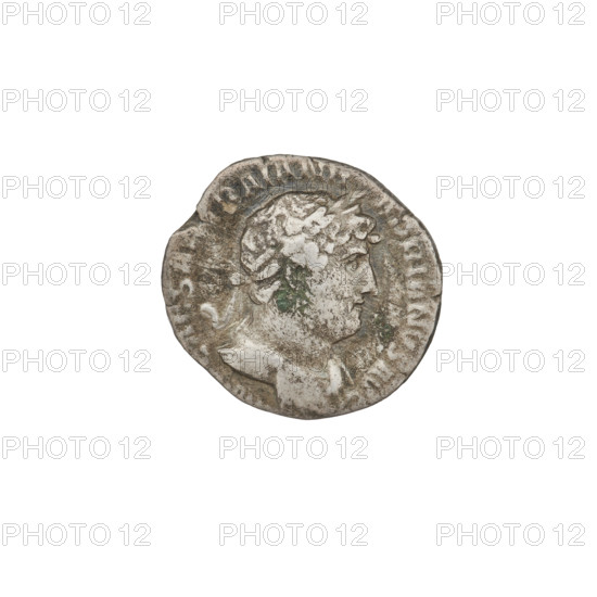 Denarius, Hadrian (76–138; Roman emperor 117–138). Obverse: Bust of Hadrian with laurel wreath facing right; rim inscription CAESAR TRAIAN HADRIANVS AVG. Reverse: Roma standing left, dressed in a long robe, holding a figure of Victoria in her outstretched right hand, left arm along the body; rim inscription PM TR P COS III. Date: 119–122. Rome, Roman Empire (27 BC–476). Coin; weight 2.65 g.