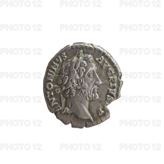 Denarius, Antoninus Pius (86–161; Roman emperor 138–161), issuer. Obverse: head of Antoninus Pius in a laurel wreath facing right, legend ANTONINVS · AVG · PIVS, mintmark P all around. Reverse: Pax standing left, holding a branch in his right hand and a cornucopia in his left, legend TR · POT · —, COS IIII all around. Date: 145–161. Roman Empire (27 BC–476). Rome. Coin. Diameter 16.5–18.0 mm; weight 3.00 g; axis 180°.