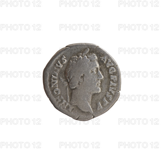 Denarius, Antoninus Pius (86–161; Roman emperor 138–161). Obverse: head of Antoninus Pius in a laurel wreath facing right, legend ANTONINVS · AVG · PIVS · PP. Reverse: Felicitas (or Pax) standing left, holding a branch in outstretched right hand and a long caduceus in left, legend C·O·S·IIII. Date: 145–161. Roman Empire, Rome. Coin; diameter 18.0 mm; weight 2.80 g; axis 195°.